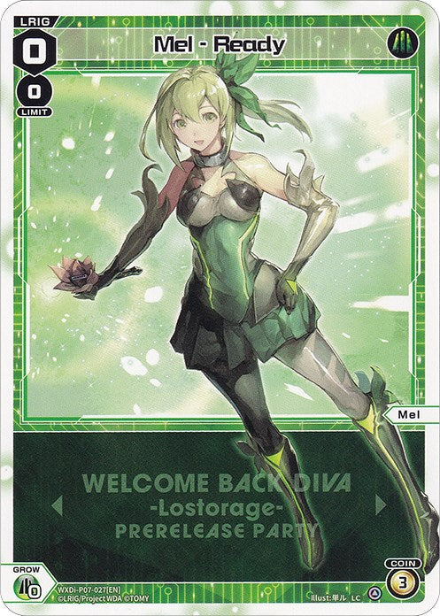 Mel - Ready (Prerelease Party) (WXDi-P07-027[EN]) [Promo Cards]
