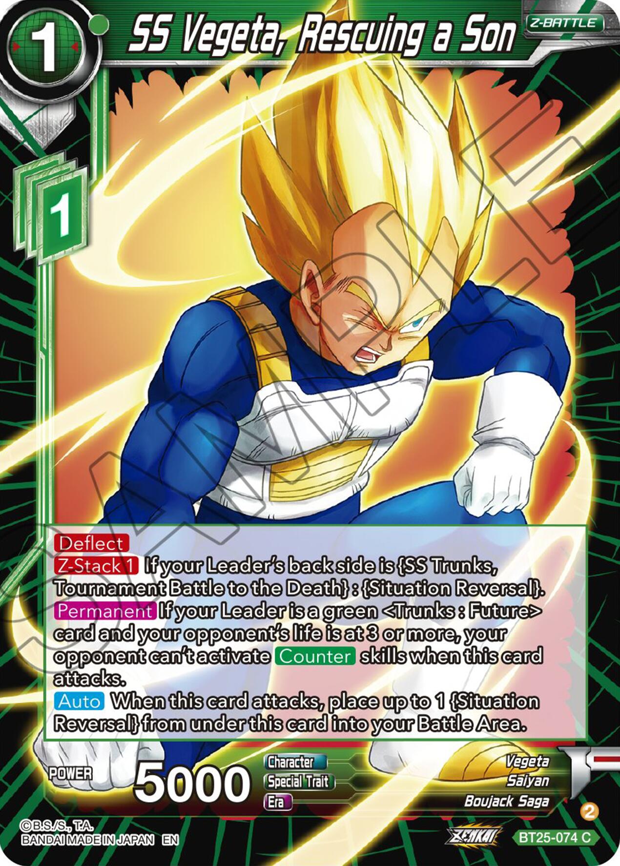 SS Vegeta, Rescuing a Son (BT25-074) [Legend of the Dragon Balls]