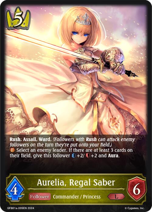 Aurelia, Regal Saber (GFB01a-009EN) [Guide to Glory]