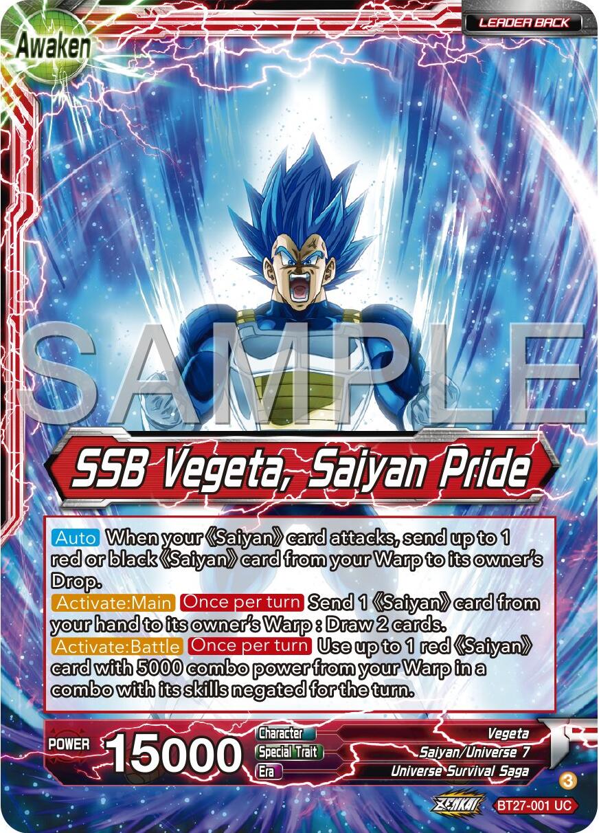 Vegeta // SSB Vegeta, Saiyan Pride (BT27-001) [History of Z]