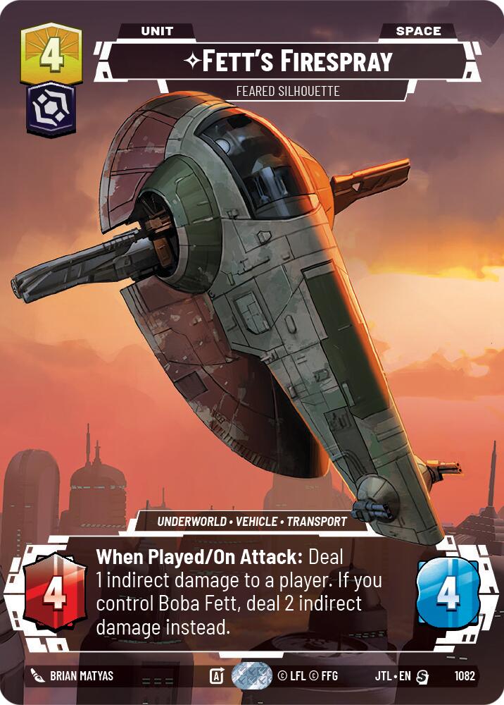 Fett's Firespray - Feared Silhouette (1082) (Prestige Foil) (1082) [Jump to Lightspeed]
