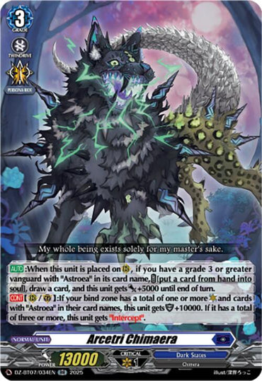 Arcetri Chimaera (DZ-BT07/034EN) [DZ-BT07: Moon Fangs & Cerulean Blaze]