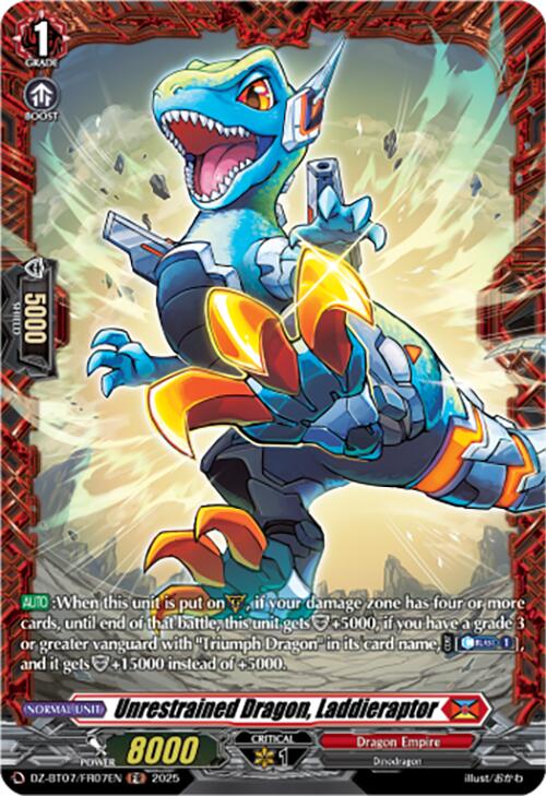 Unrestrained Dragon, Laddieraptor (DZ-BT07/FR07EN) [Moon Fangs & Cerulean Blaze]