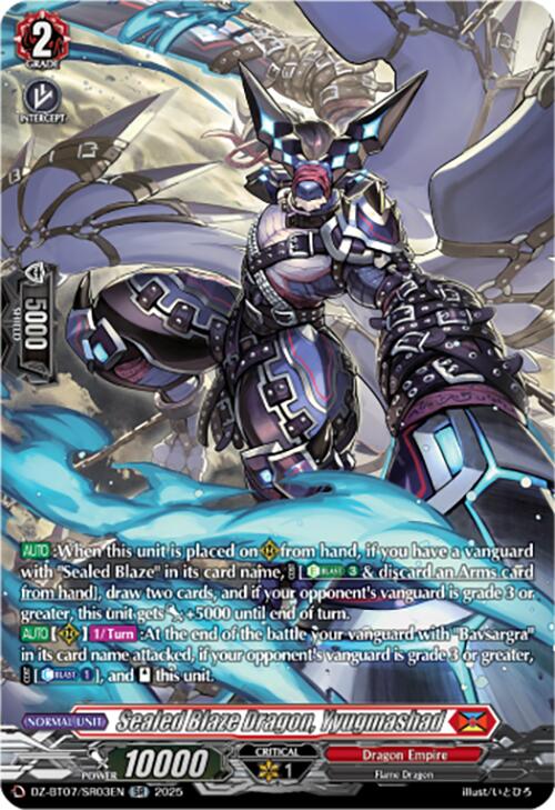Sealed Blaze Dragon, Yyugmashad (DZ-BT07/SR03EN) [Moon Fangs & Cerulean Blaze]