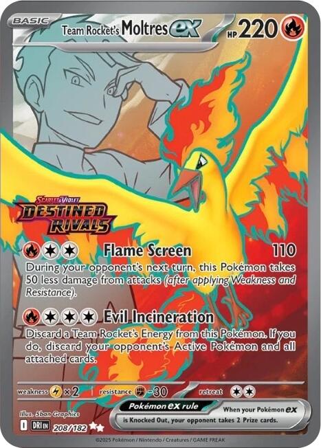 Team Rocket's Moltres ex (208/182) (Destined Rivals Stamp) [Miscellaneous Cards]