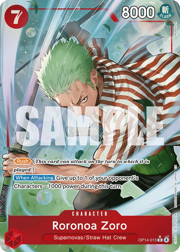 Roronoa Zoro (OP14-015) (Alternate Art) [The Azure Sea's Seven]