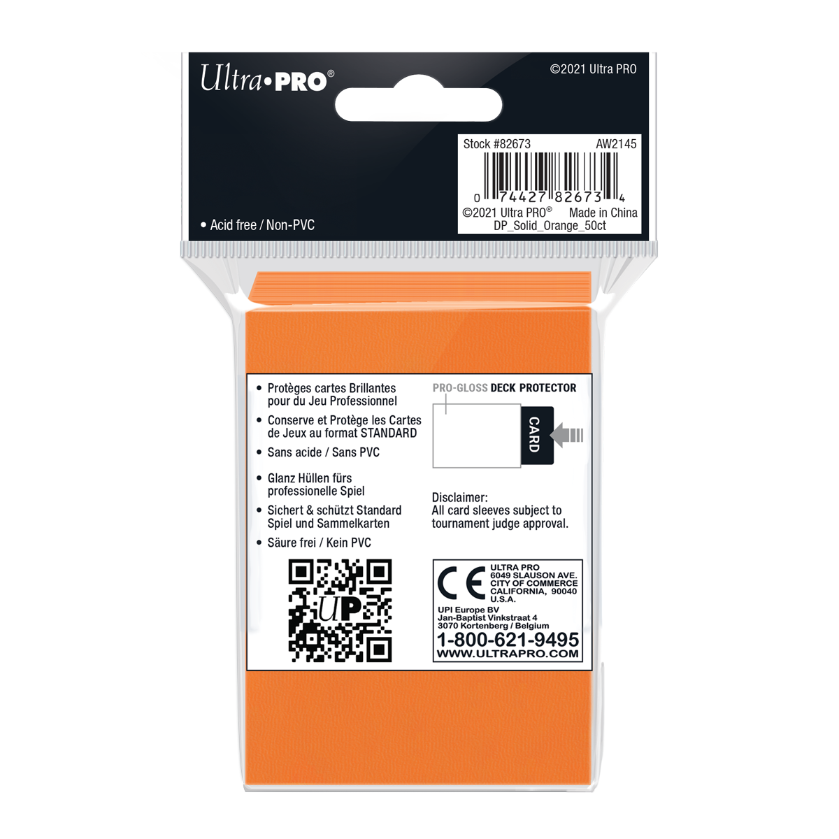 Ultra PRO: Standard 50ct Sleeves - PRO-Gloss (Orange)