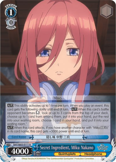 Secret Ingredient, Miku Nakano (5HY/W83-E111 R) [The Quintessential Quintuplets]