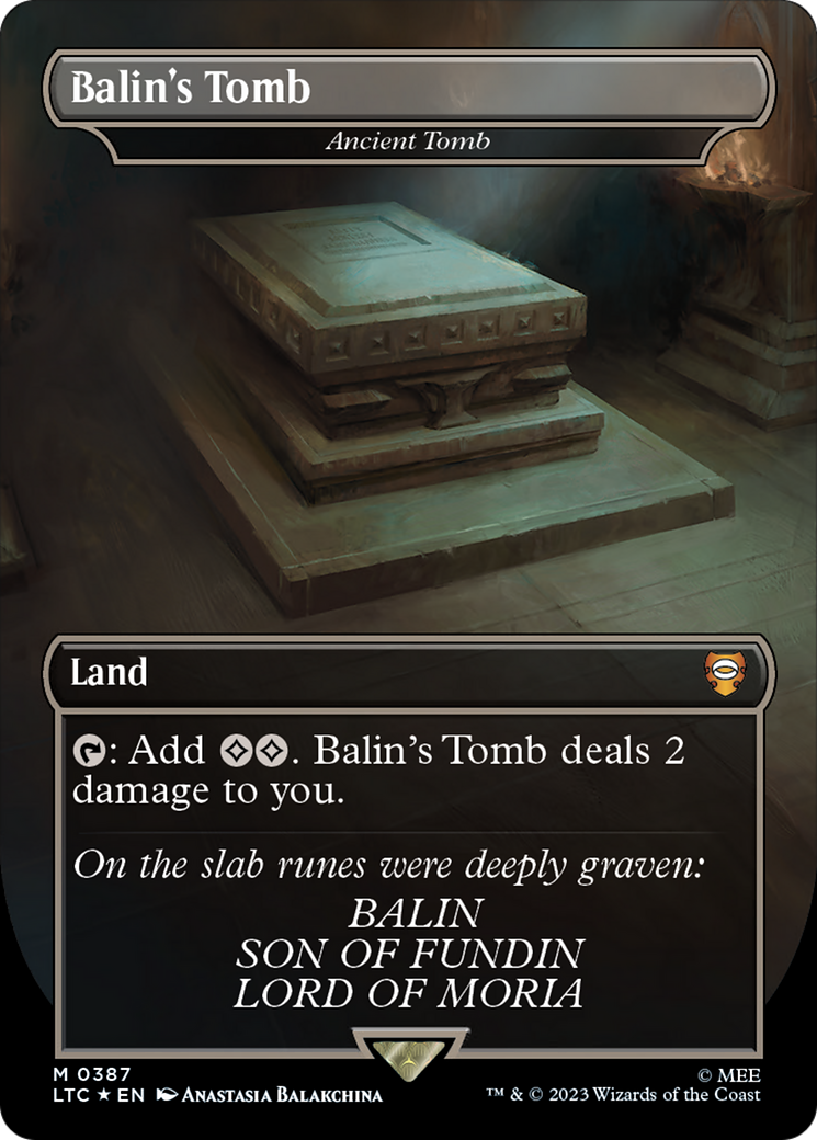 Balin's Tomb - Ancient Tomb (Borderless) (Surge Foil Realms and Relics) [The Lord of the Rings: Tales of Middle-Earth Commander]