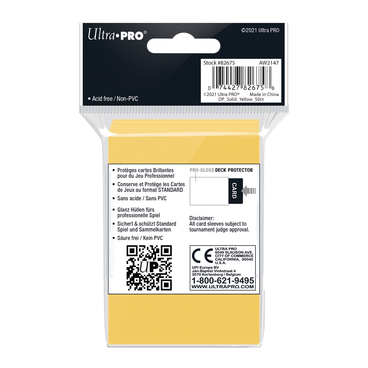 Ultra PRO: Standard 50ct Sleeves - PRO-Gloss (Yellow)