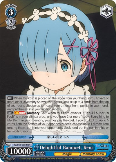 Delightful Banquet, Rem (RZ/S68-E058 RR) [Re:ZERO Memory Snow]